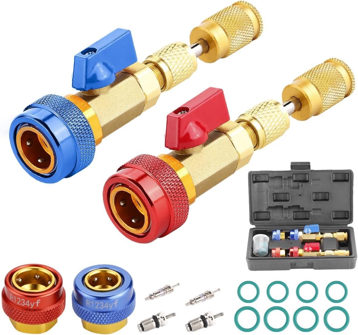 Professional Valves Core Remover Tool set for R134a R1234yf R22 Car Systems