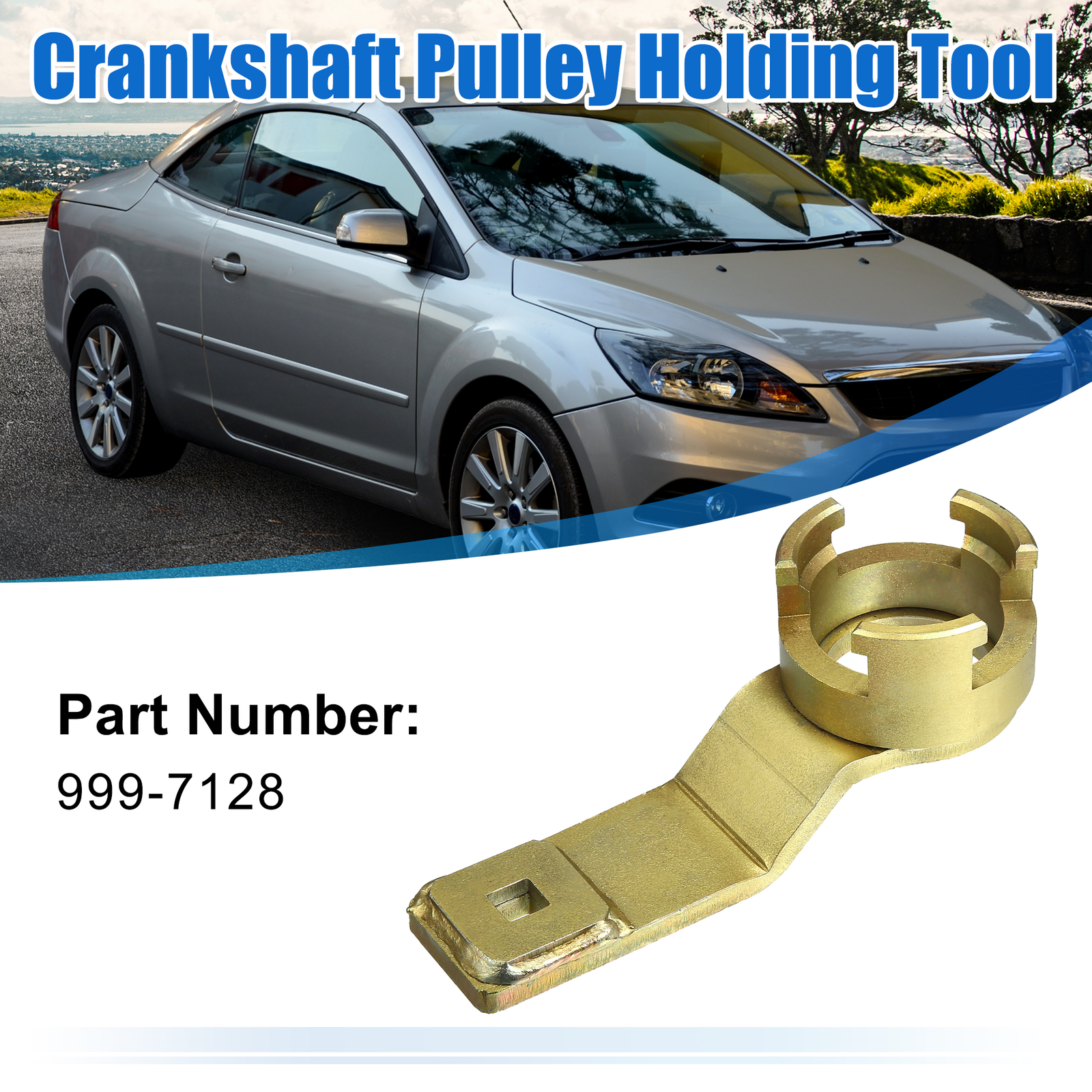 Crankshaft Pulley Holding Tool 999-7128 for Ford 1.8 2.0 2.3 for Volvo 1/2 Drive