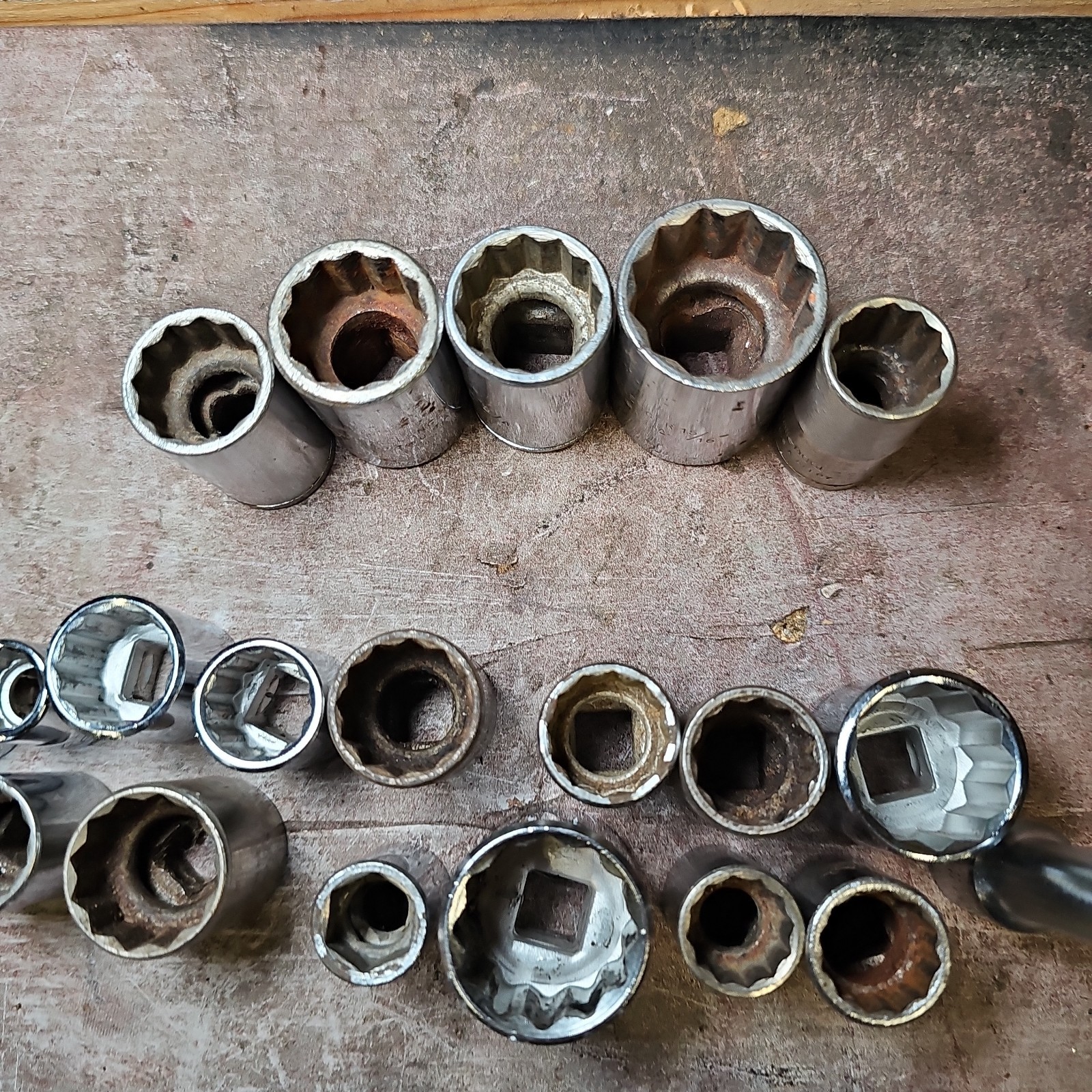 31-Pc Proto & Challenger USA Socket Lot Mixed Sizes 1/4” 3/8” 1/2” Drive