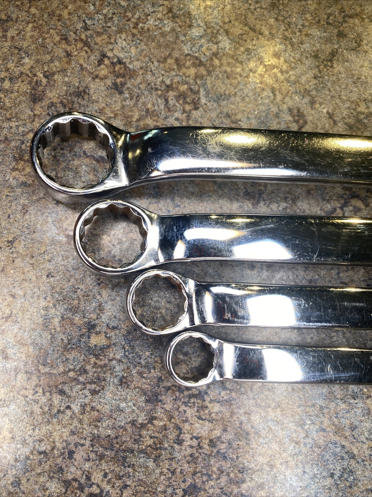 SNAP-ON Box End Wrench Set Of Four 7/8 15/16 3/4 3/16 5/8 11/16 1/2 9/16