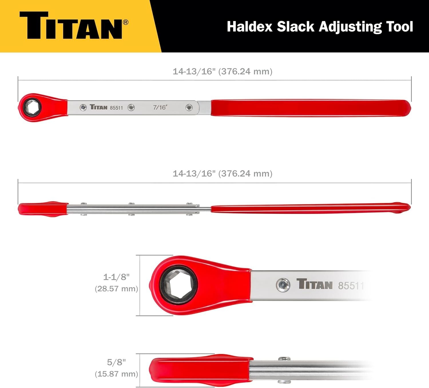 Titan 85511 Heavy Duty Truck 7/16″ XL Haldex Air Brake Slack Adjuster Wrench