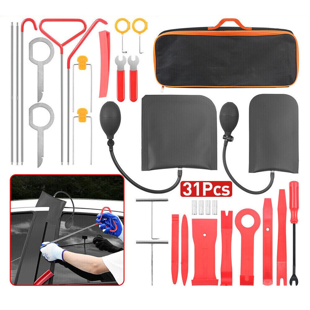31Pcs Emergency Auto Tool Kit Car Door Window Lock Out Repair US Stock