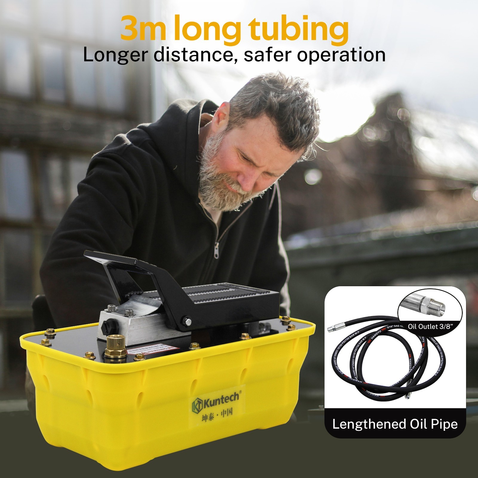 10000 PSI Air Hydraulic Foot Pump & Hydraulic Ball Joint Removal Separator Tool