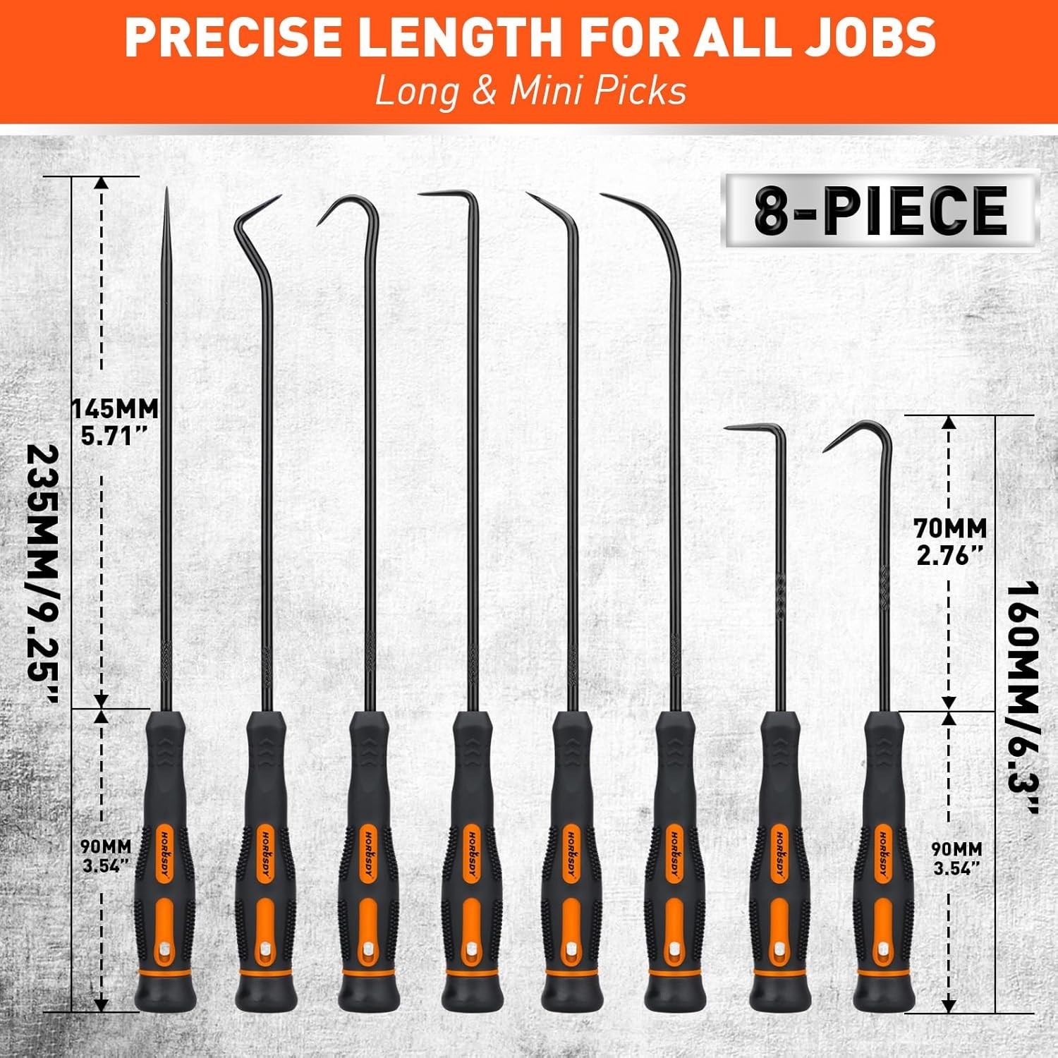 Professional 8-Piece Hook and Pick Set – Rust-Resistant Solutions for Car Repair
