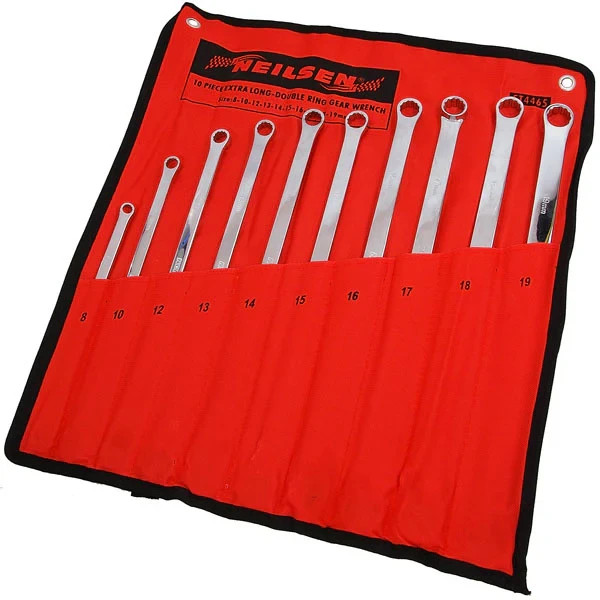 Neilsen 10pc Extra Long Ratchet Ring Spanner Set 72 Tooth 8-19mm CRV CT4465