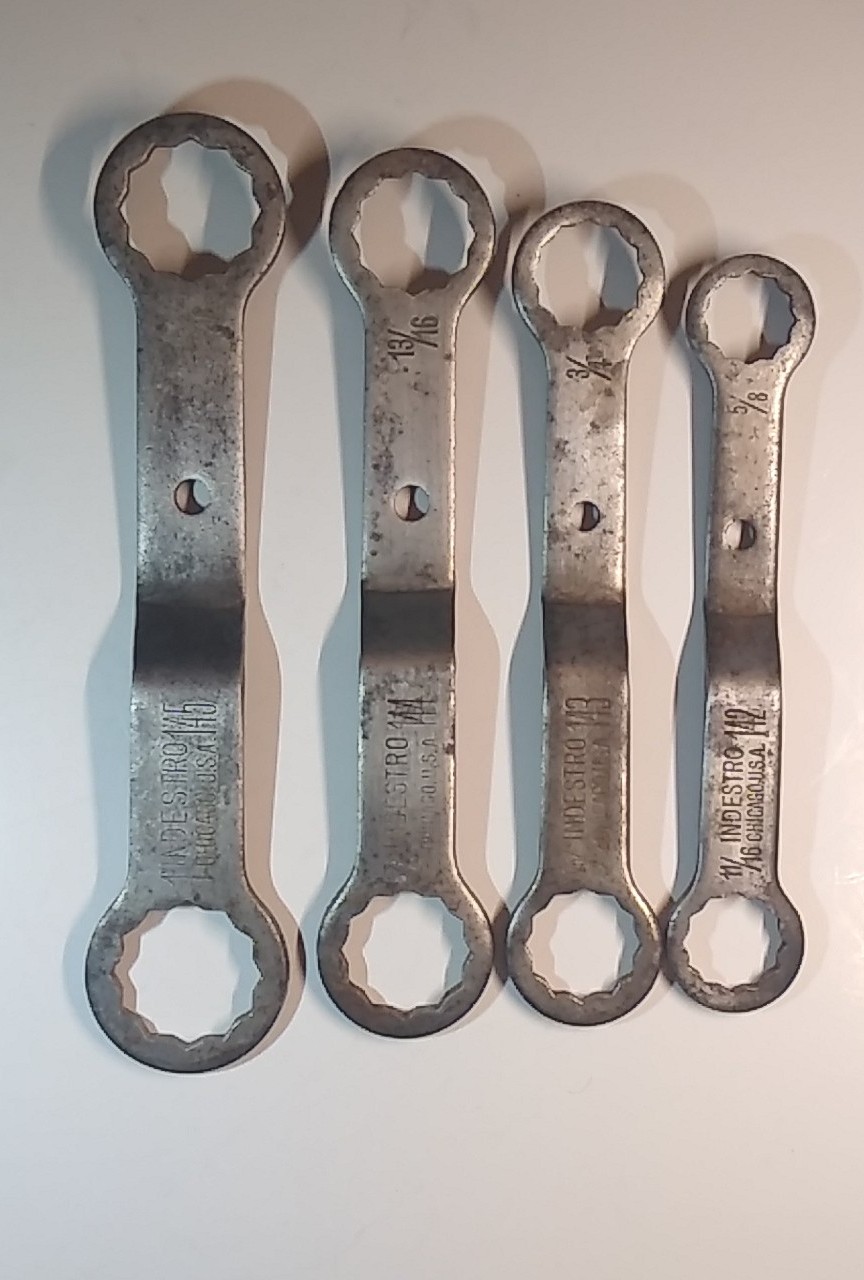 Vintage Indestro Box End Wrench 4pc Set Made In USA