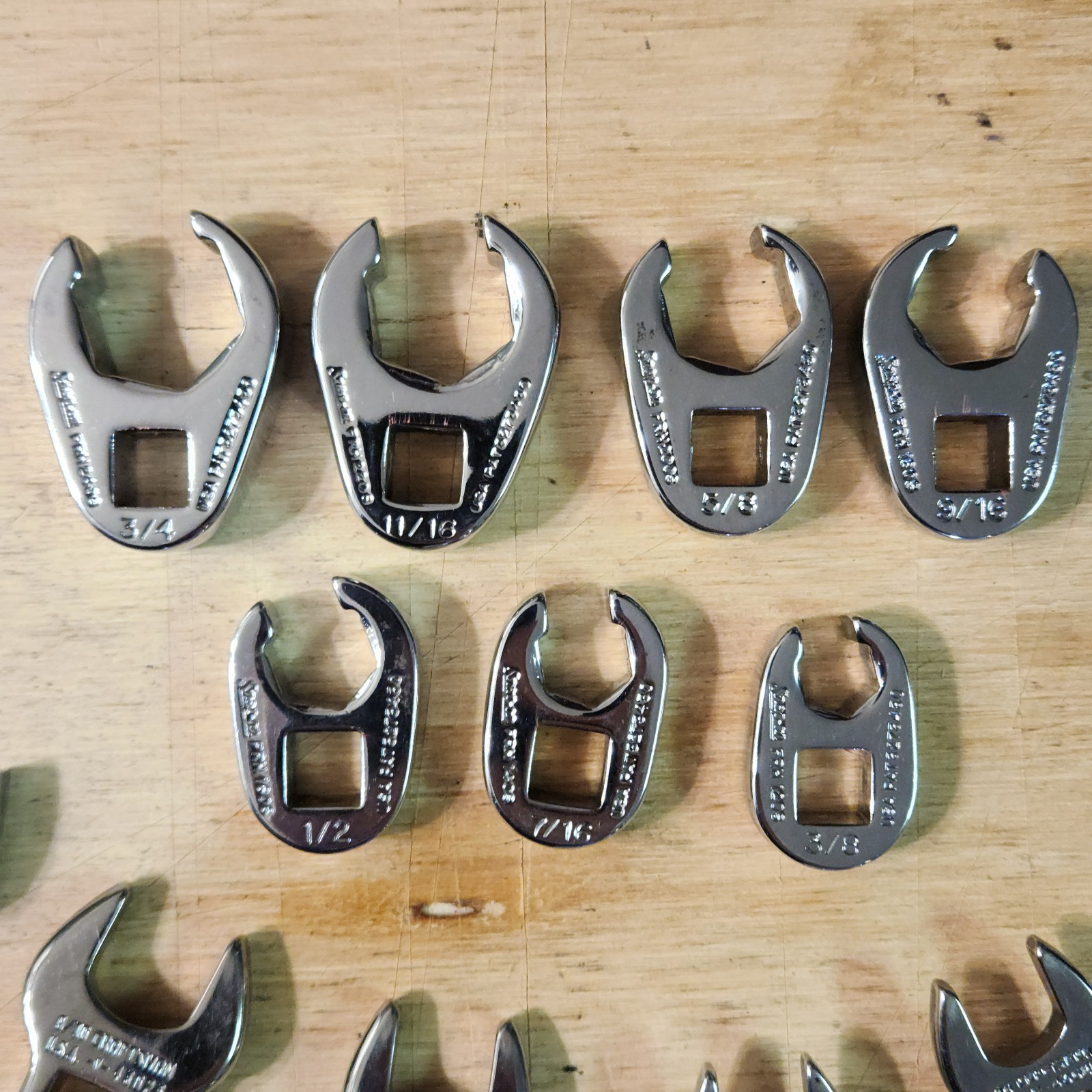Snap On 3/8″ Drive SAE Flank Drive Flare Nut Crowfoot Wrench Set (207SFRH) BONUS