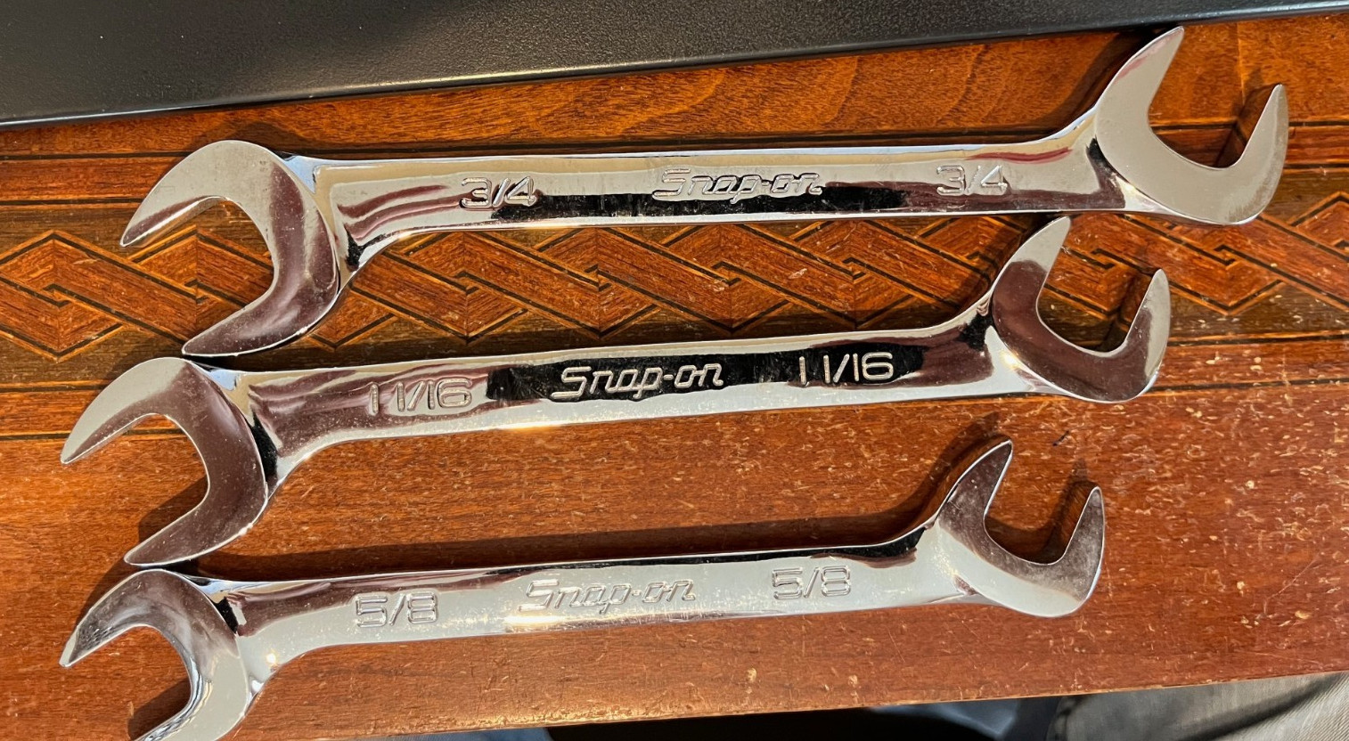 Snap-on SAE 4 Way Angle Open End Wrench Set 3/8″ – 1″ 11pc VS807B+4 USA SAVE$$