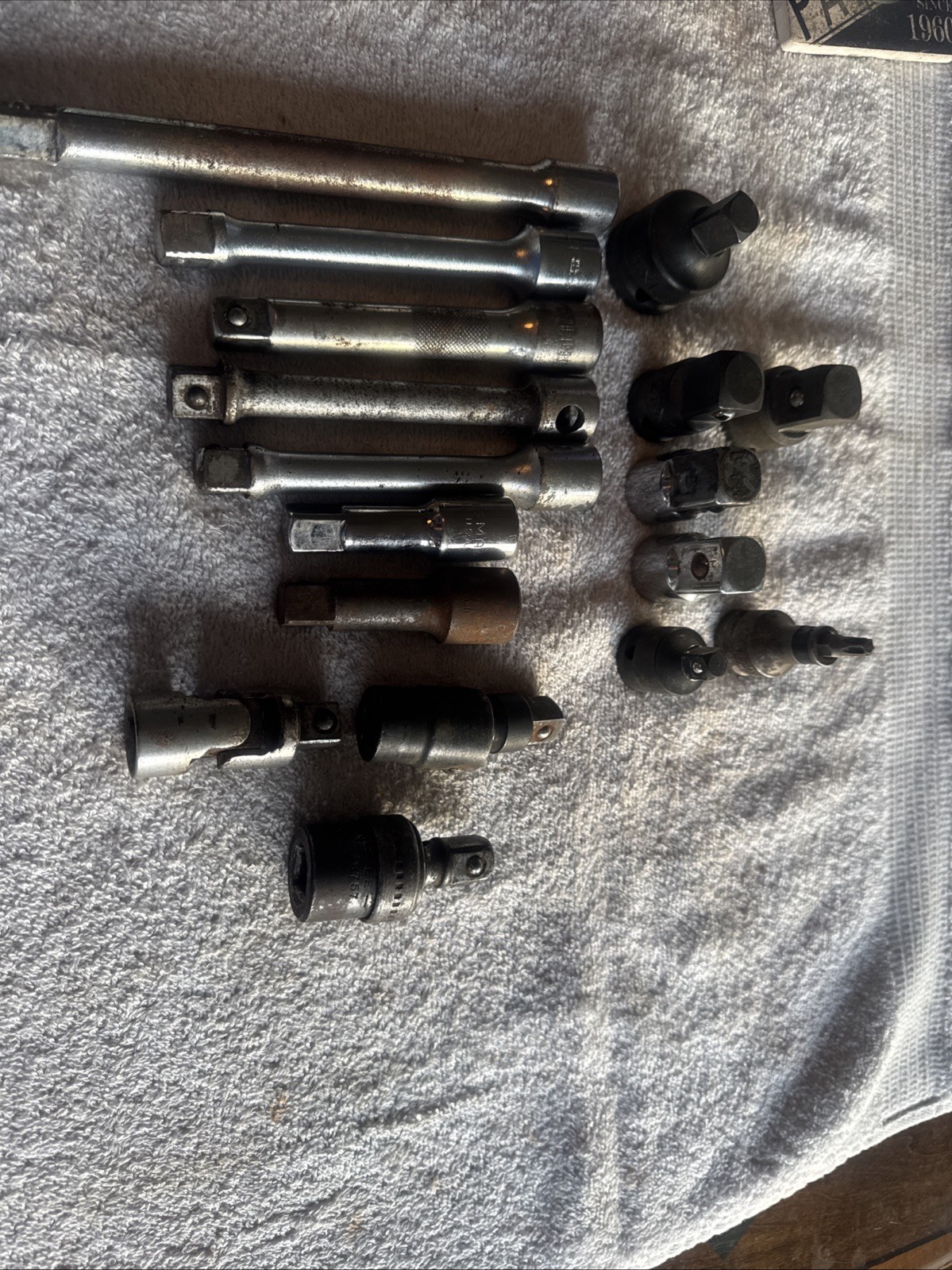 17 Piece Assorted Extensions Adapters And Swivels Craftsman Napa &Unbranded