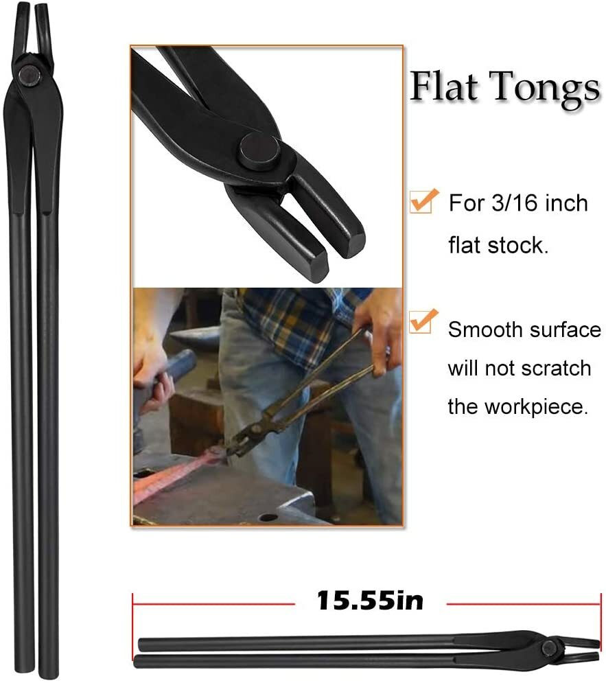 Blacksmith Tongs Tools Set For Anvil, Knife Making Set Vise Anvil Forge Tool