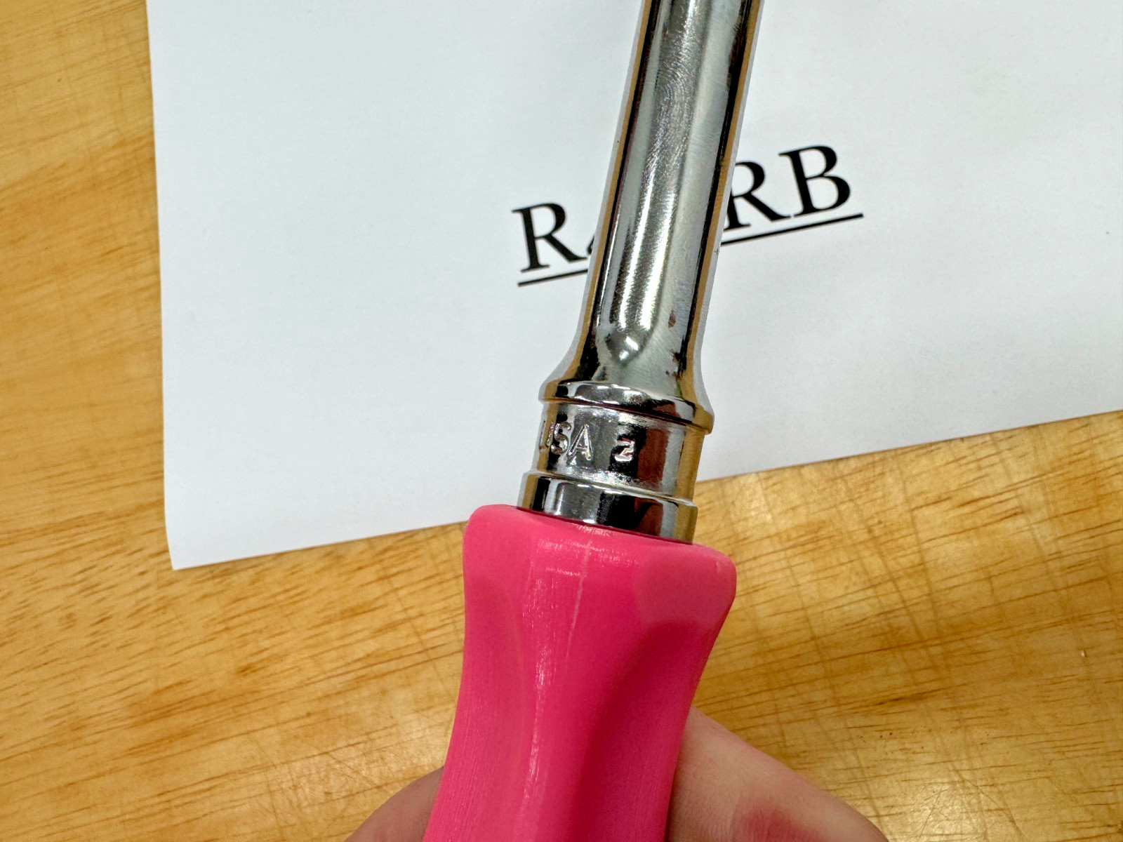 Snap-on Tools USA CLASSIC PINK 1/2″ Drive Hard Grip Ratchet SHD80AP RARE NOS