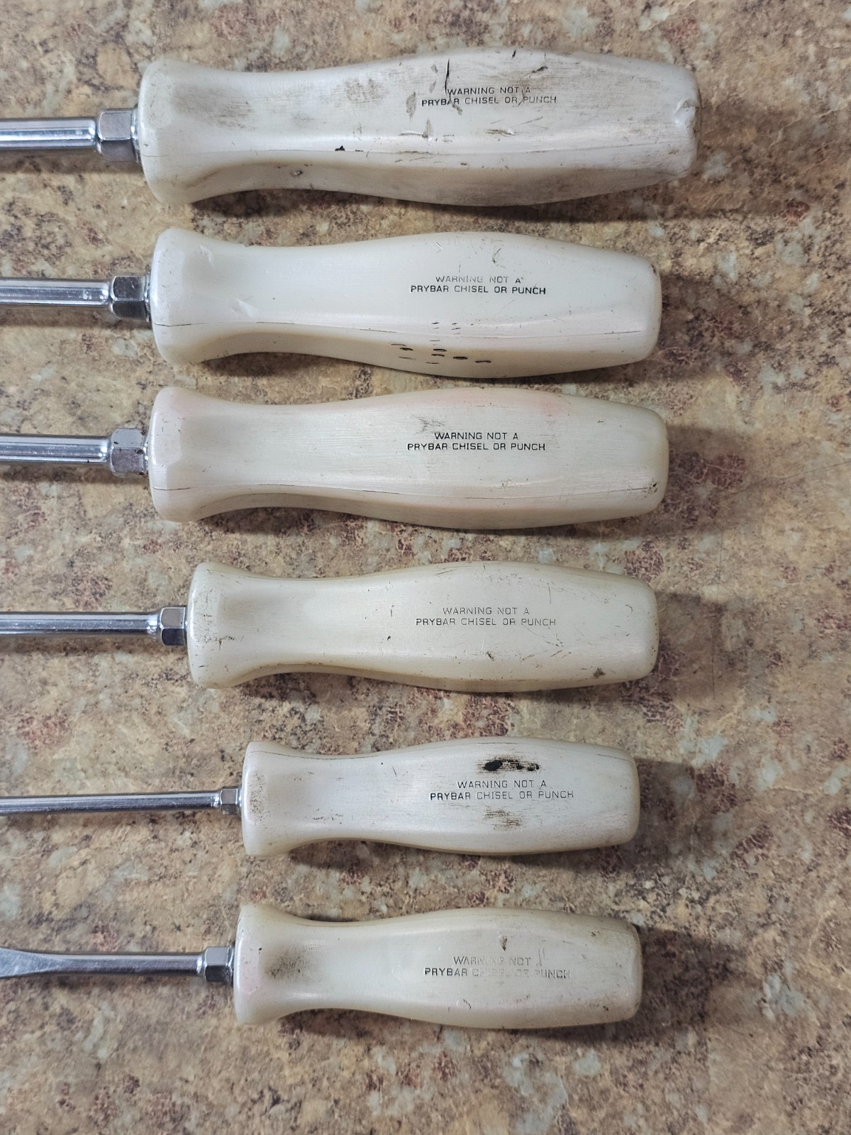 Snap-on 6 Piece Pearl White Hard Handle Screwdriver Set SDDX70APW Pre-owned
