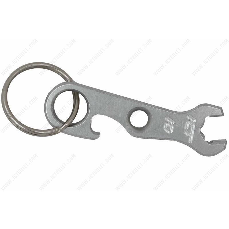 ICT Billet 551929-KY02; Keychain 10mm Wrench w/ Bottle Opener, Billet Aluminum