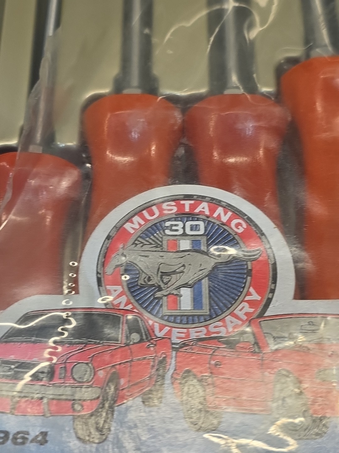 Snap On Mustang 30th Anniversary 4 piece Red Screwdriver Set and Belt Buckle