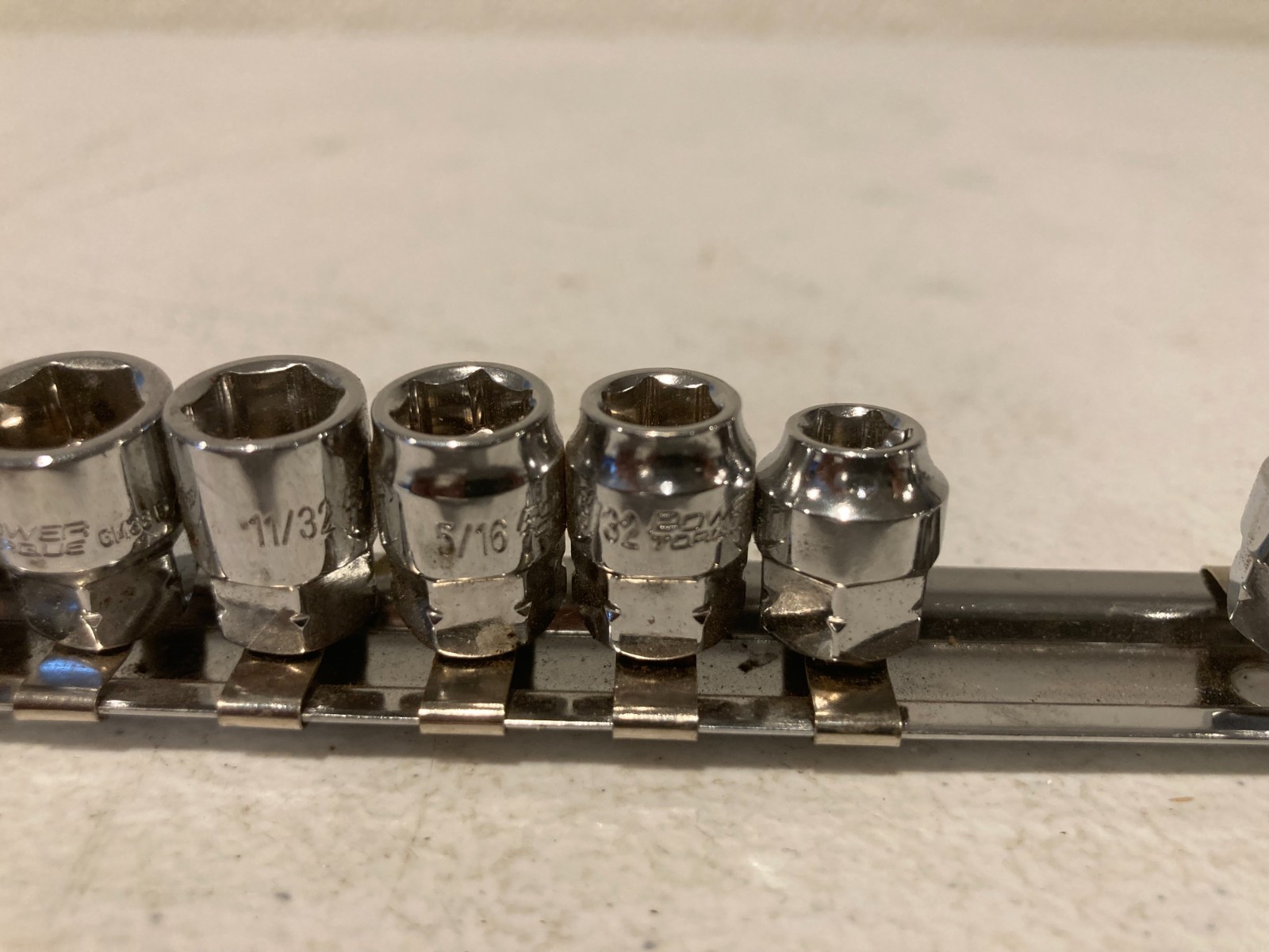 Power Torque 9 Piece 1/4 Inch Drive Standard 6 Point SAE Socket Set