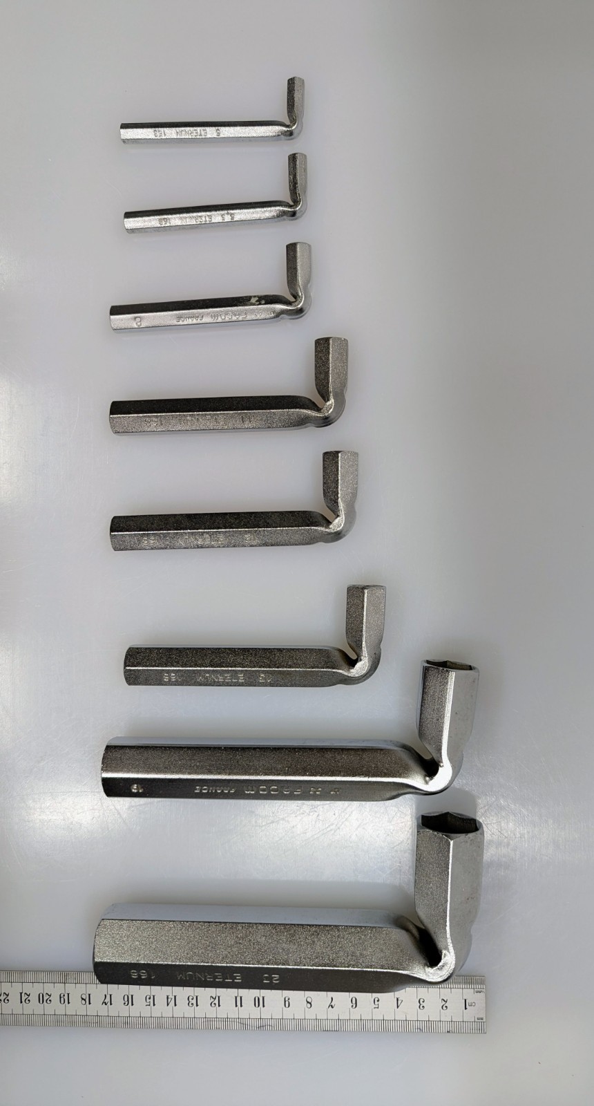 8 FACOM & ETERNUM L-Shape Hex Wrenches Sizes: 5, 5.5, 8, 11, 12, 13, 19, & 23mm