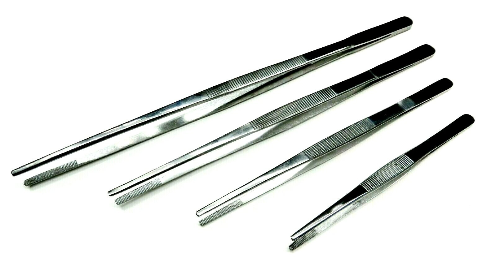4pc General Purpose Tweezers Utility Forceps – 12″,10″,8″,6″ Stainless Blunt Tip