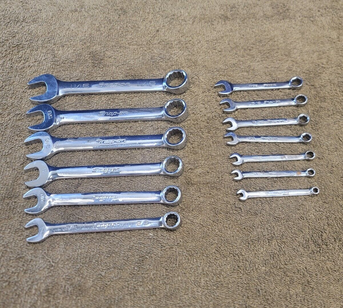 Snap on Short OEX OXI Combination Wrench Set Sae 11/16 5/8 9/16 1/2 3/8 1/4 5/32