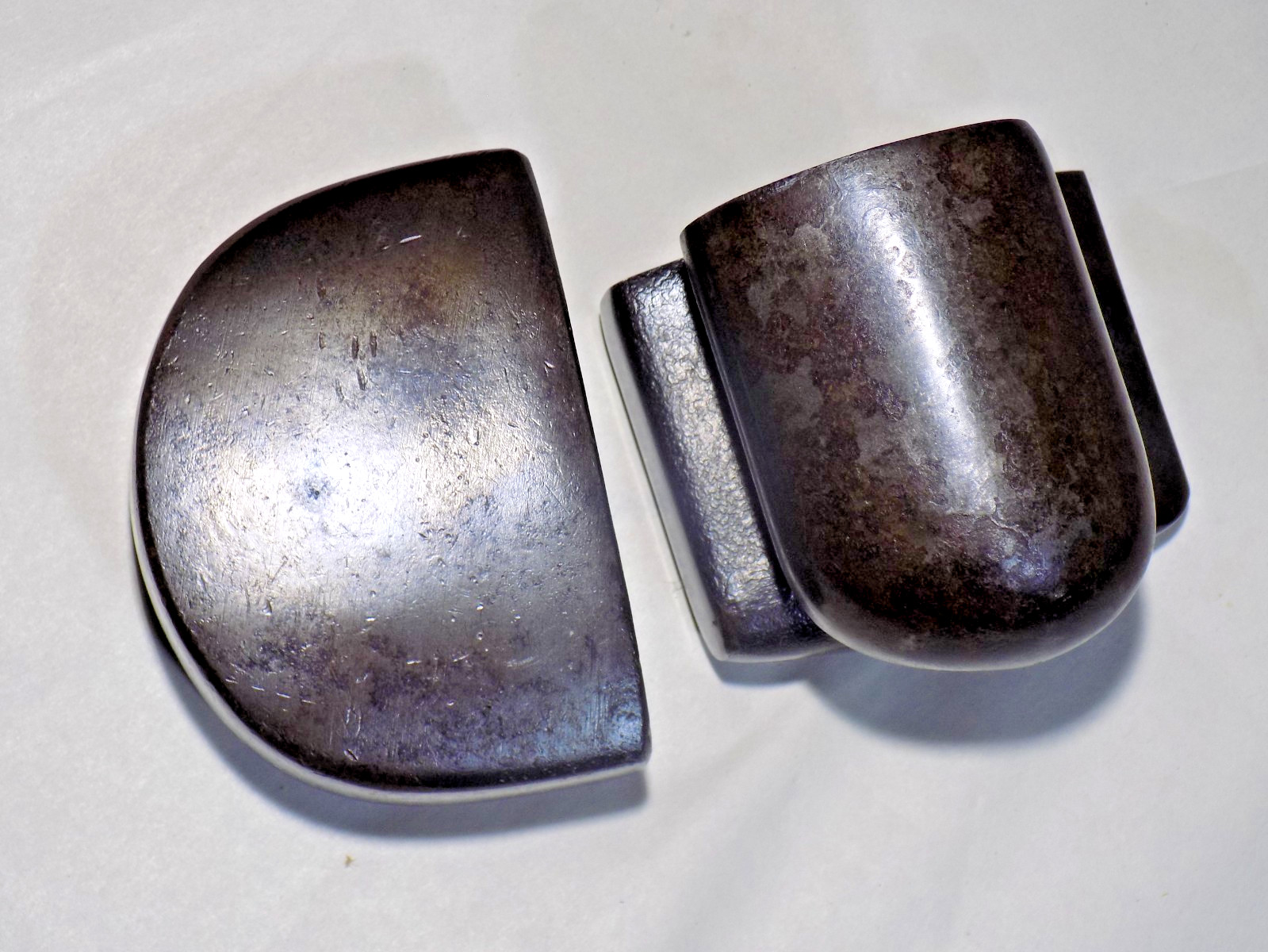 (2) 44 Oz. Blue Point BF712 & Unmarked USA 38 Oz. Heel Dollies-No Etchings