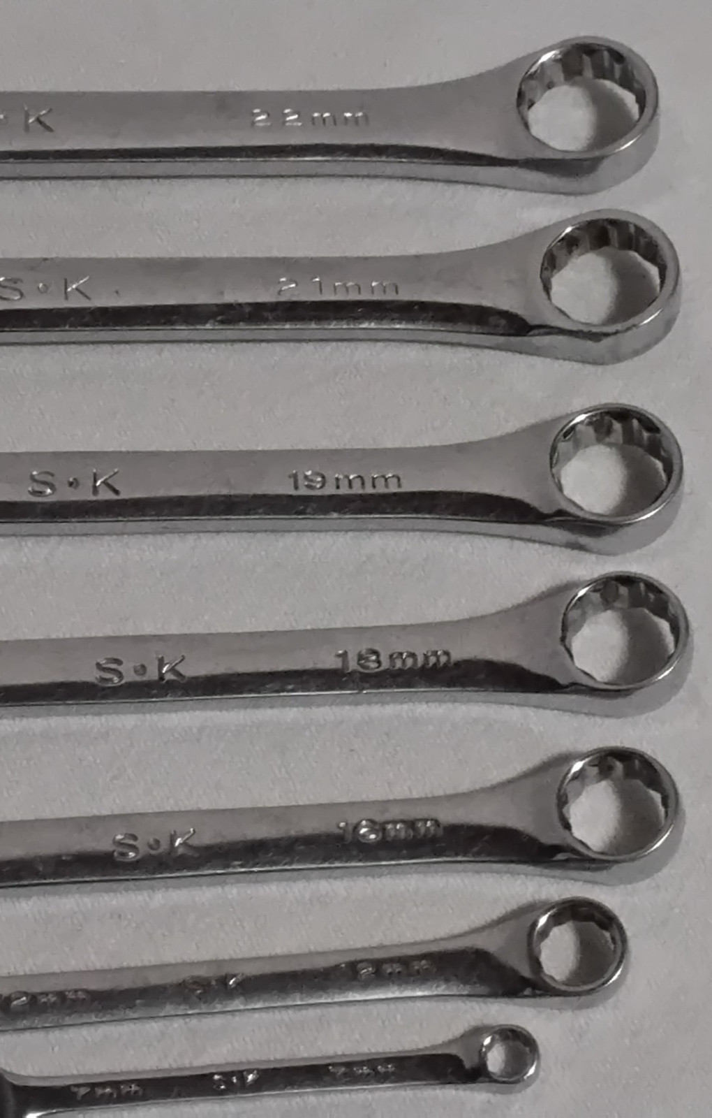 SK Hand Tool 7pc 12 Point Metric Combination Wrench Set Lot USA