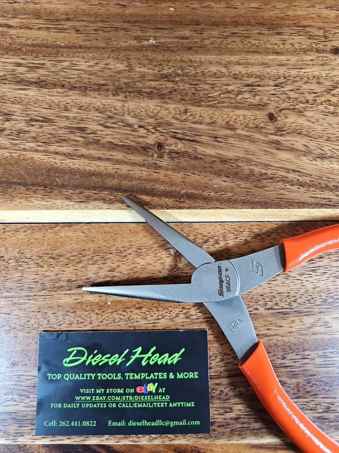 *NEW* Snap On 96ACF – 8″ Talon Grip™ ORANGE NEEDLE Nose Pliers FREE SHIPPING
