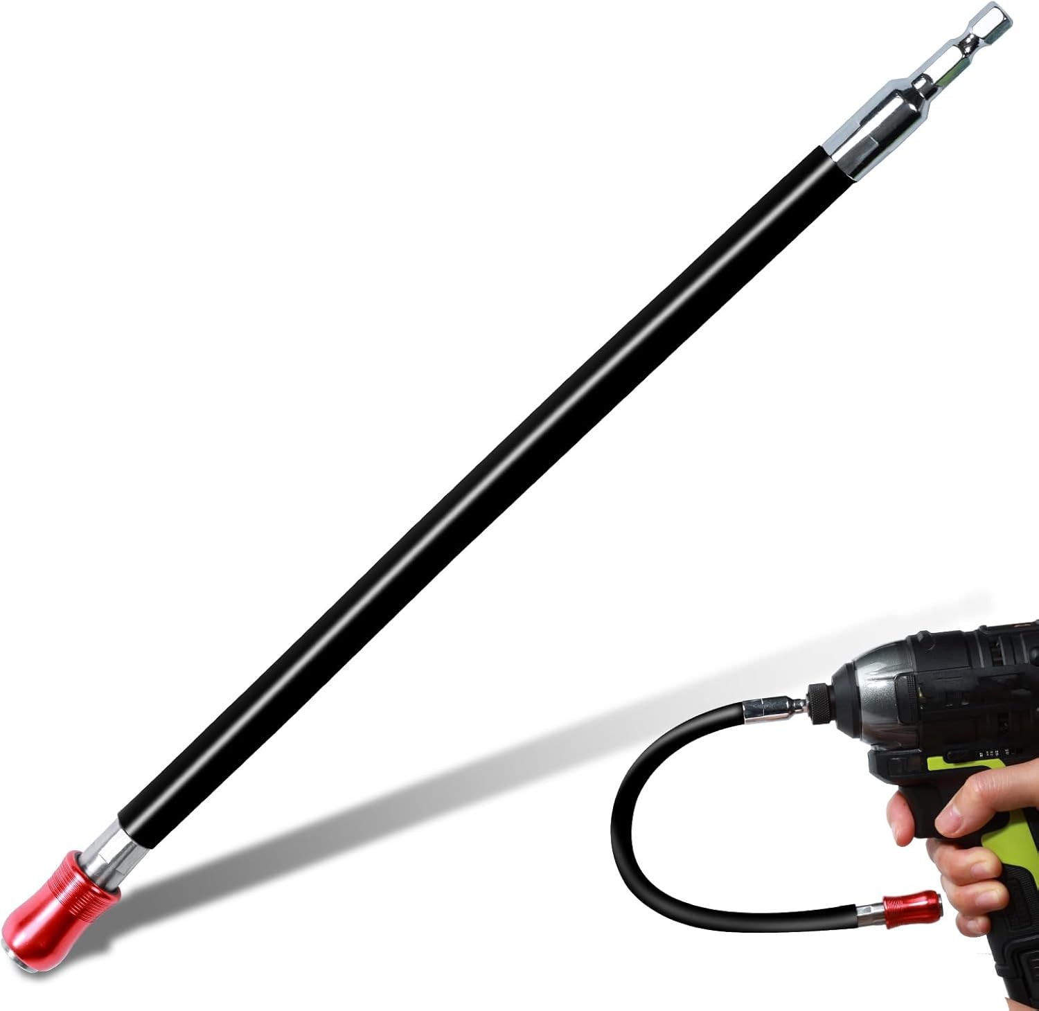 12Inches Flexible Drill Bit Extension Screwdriver Holders, 1PACK Black