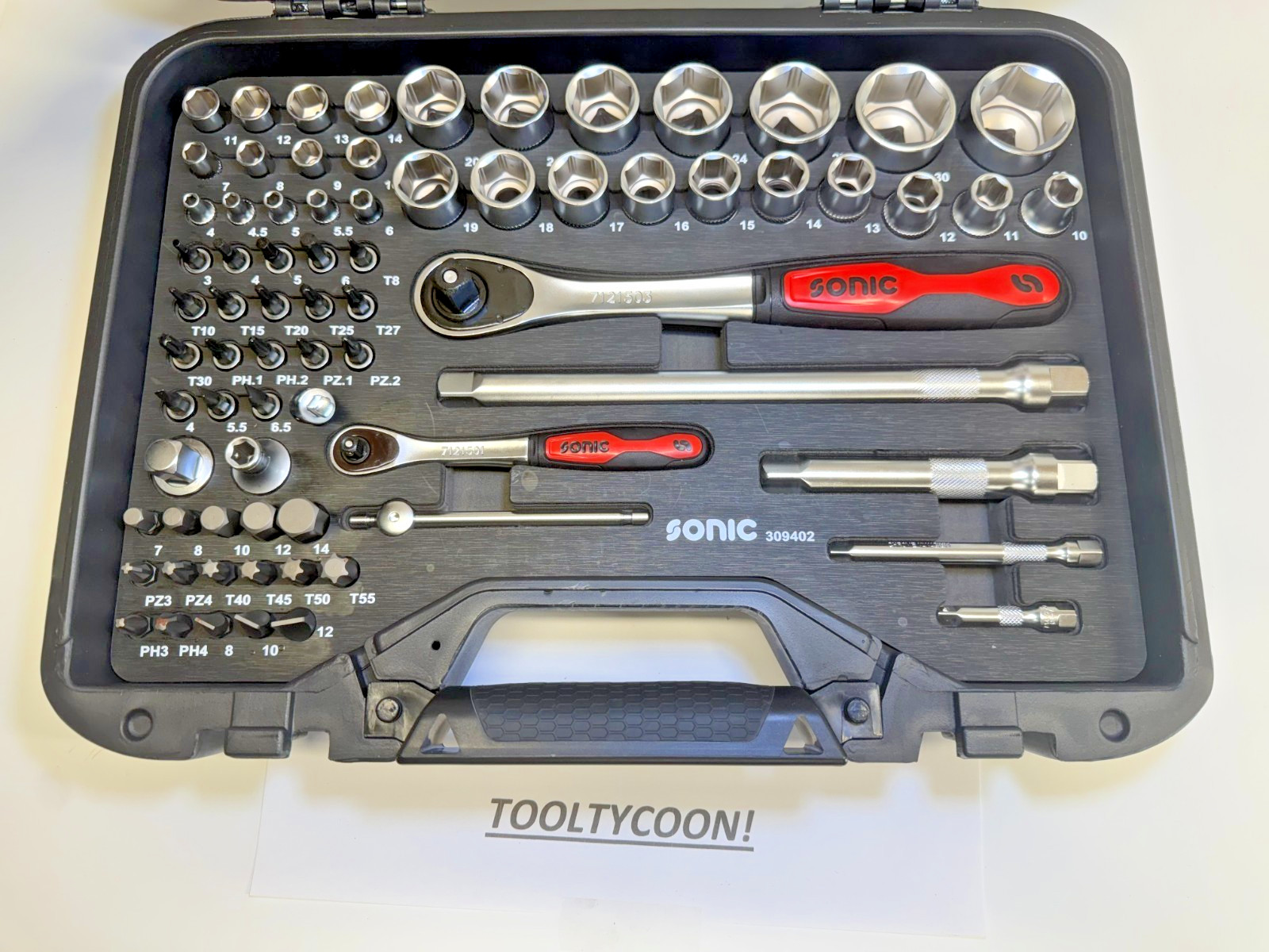 Sonic Tools NEW 94PC General Service Set MCS COMBO 1/4″ & 1/2″ Drive with CASE!
