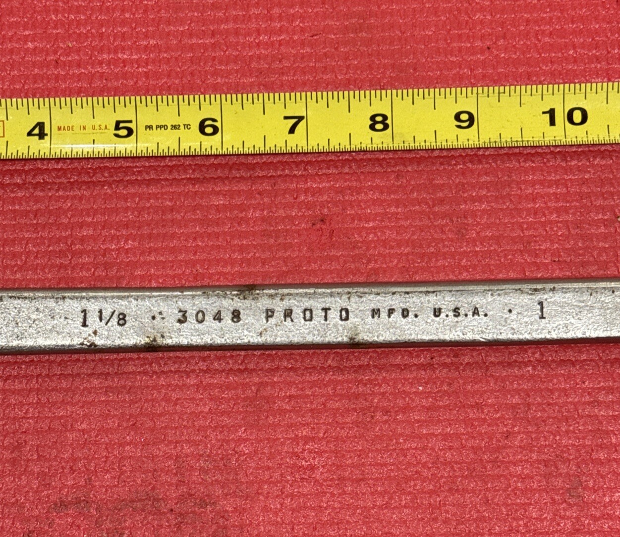 Vintage PROTO Tools 3048, SAE 1-1/8″ X 1″ Open End 13.5″ Long Wrench Made in USA