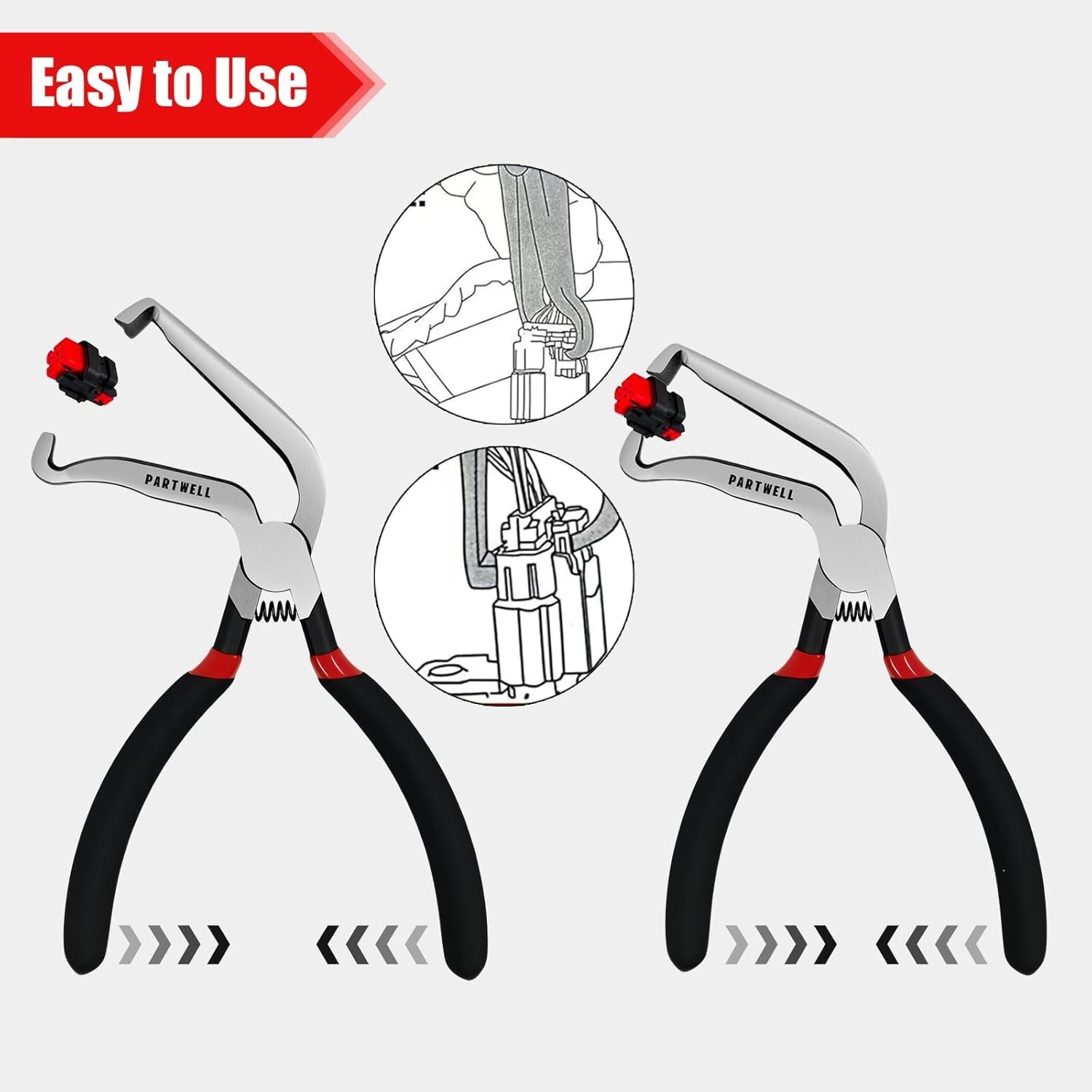 High Carbon Steel Electrical Disconnect Pliers Set: 4PC Car Repair Tool Kit