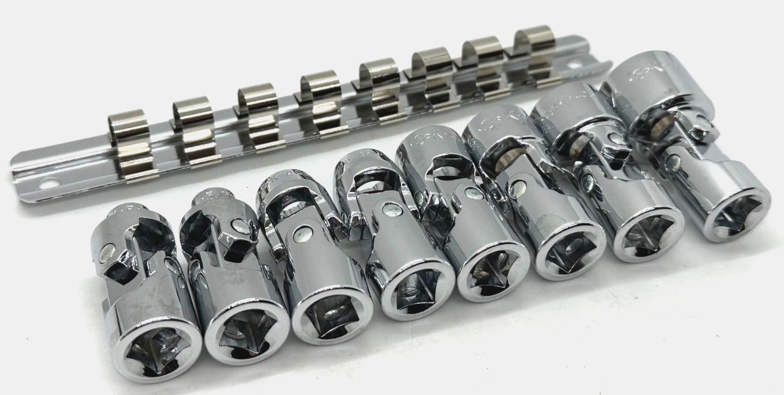 🇺🇸 NEW SK Tools USA 3/8″ SAE 12PT Swivel Universal Socket Set Flex Wobble Lot