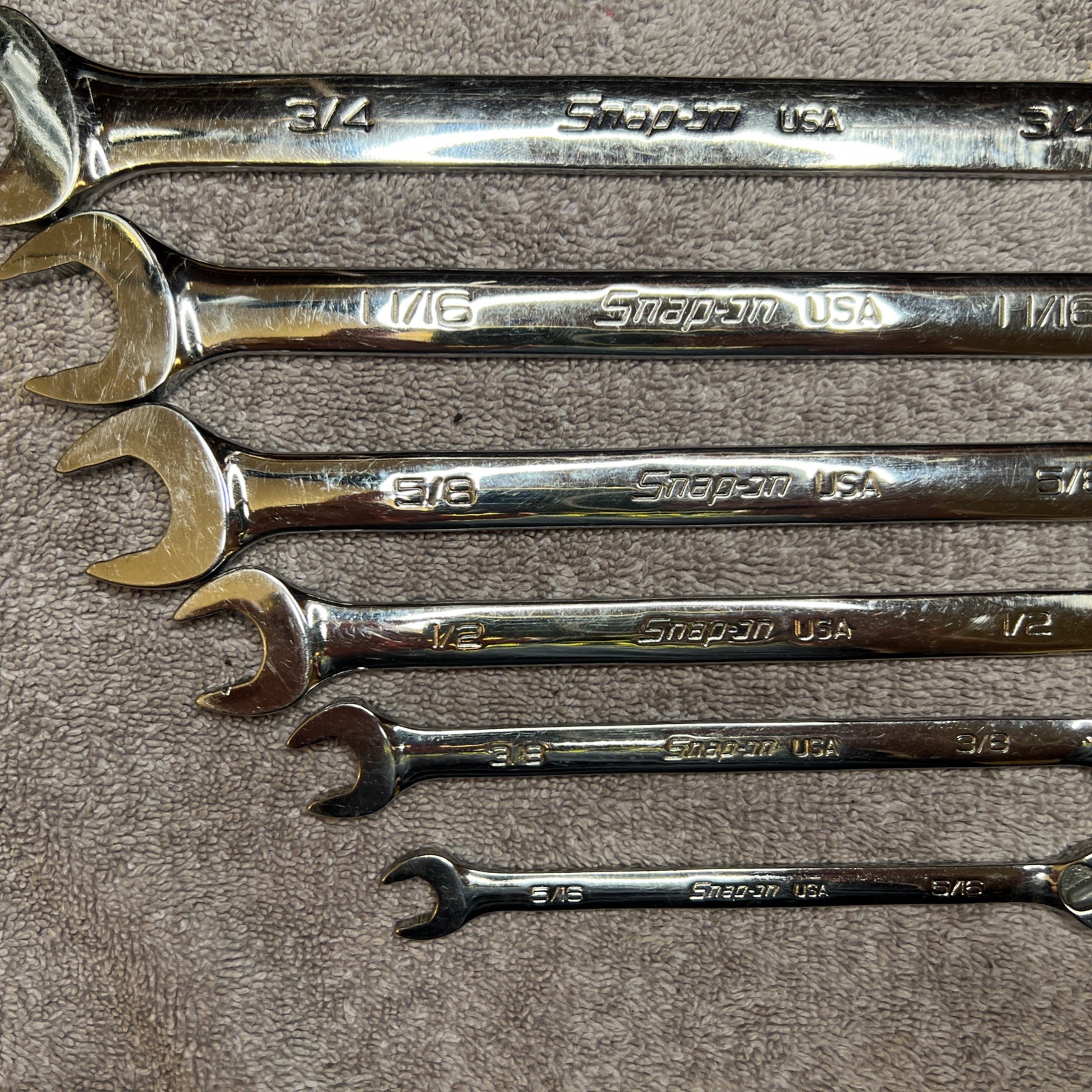 Snap On SAE Flank Drive Plus Reversible Ratcheting Combo Wrench Set (5/16-3/4″)