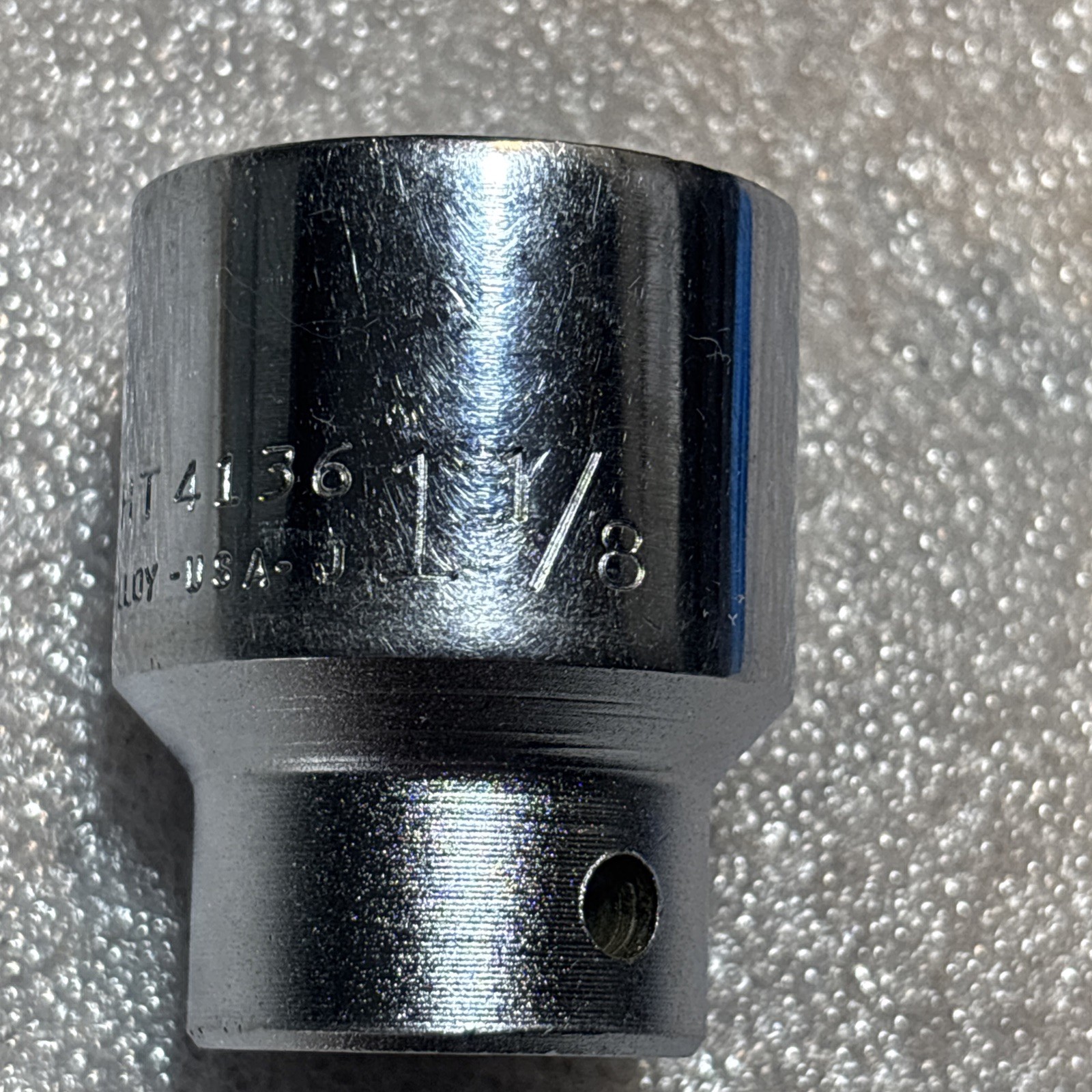Wright vintage 1-1/8″ 12 Point Shallow Chrome Socket 1/2″ Drive 4136 USA- 1969
