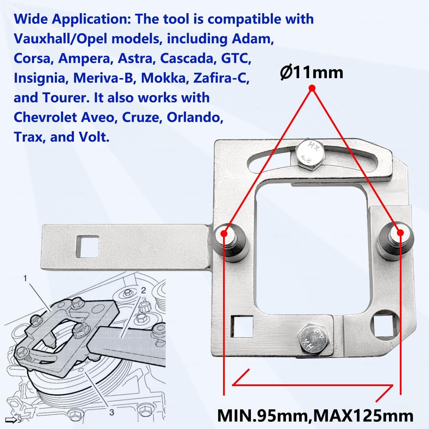 EN-49979 Crankshaft Pulley Holding Timing Tool Fit for Vauxhall Opel Chevrolet