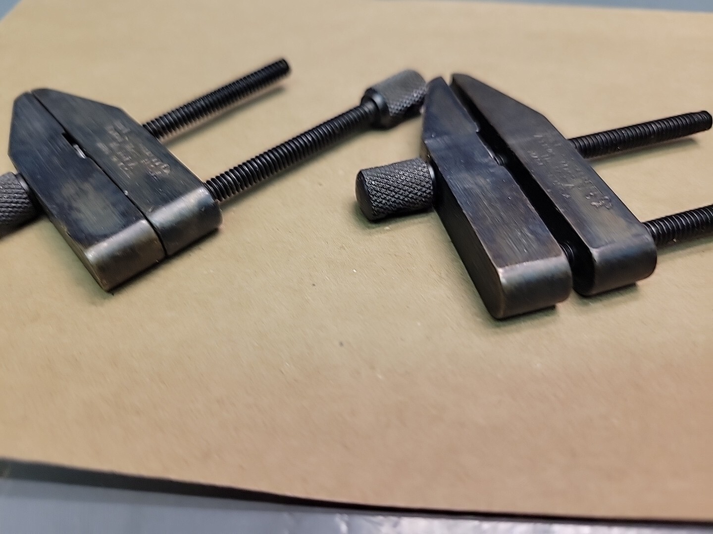 L. S. Starrett Machinist Parallel Clamp Set No. 161-A 2 Clamps NOS Owner Marks