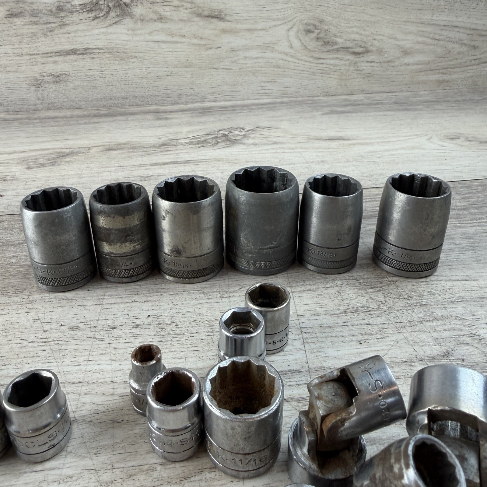 34 Lot Socket SAE Multiple Drives Sizes Brands – SK, Sears, Husky, Crescent