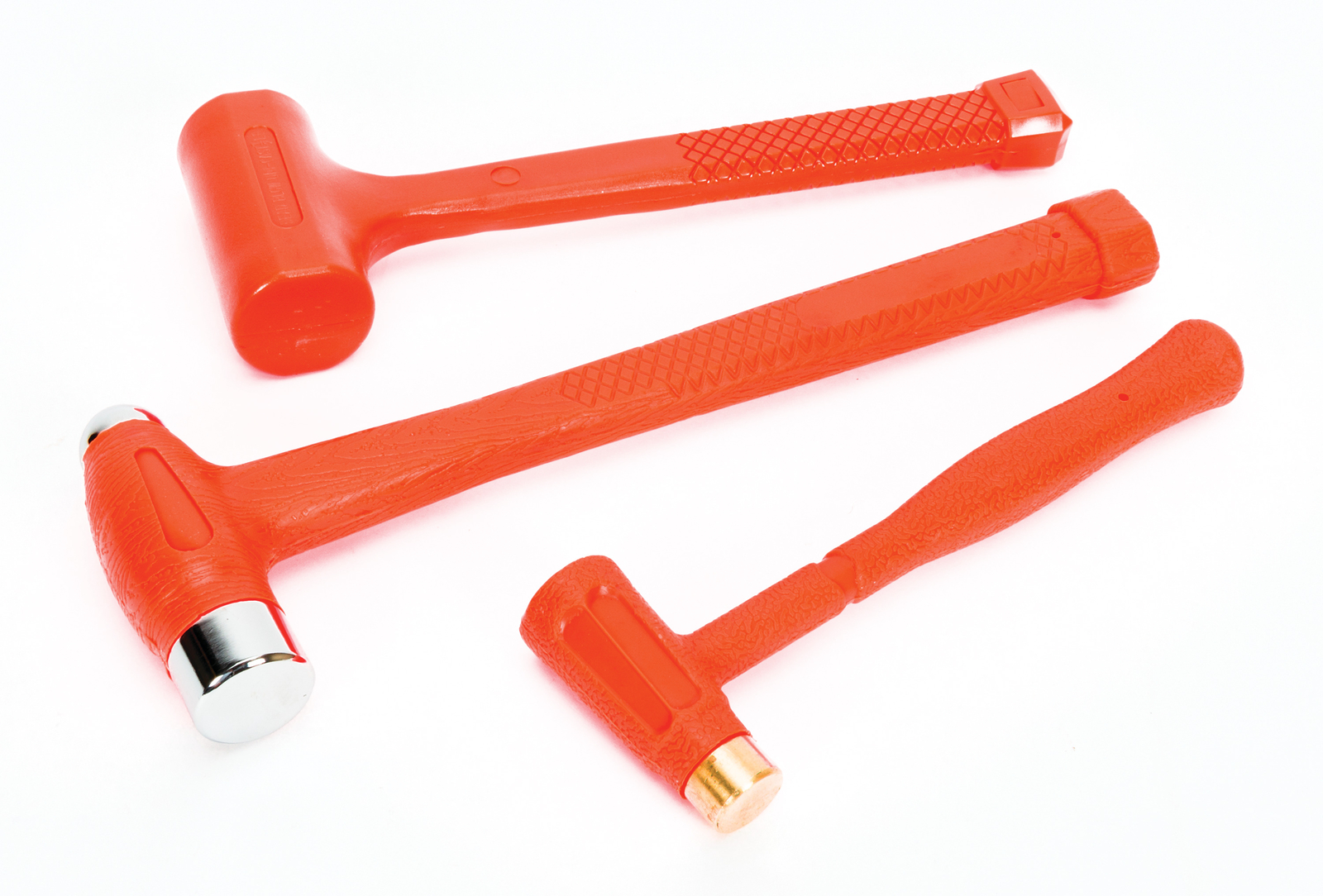 3 PC Deadblow Hammer Set, Brass Cap,Ball Peen, Deadblow