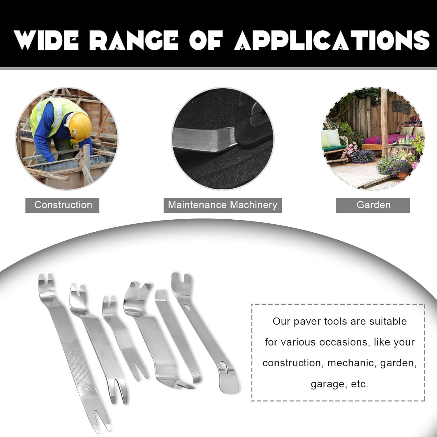 6PC Stainless Car Trim Removal Pry Tool Kit Door Panel Dash Fastener Repair Set
