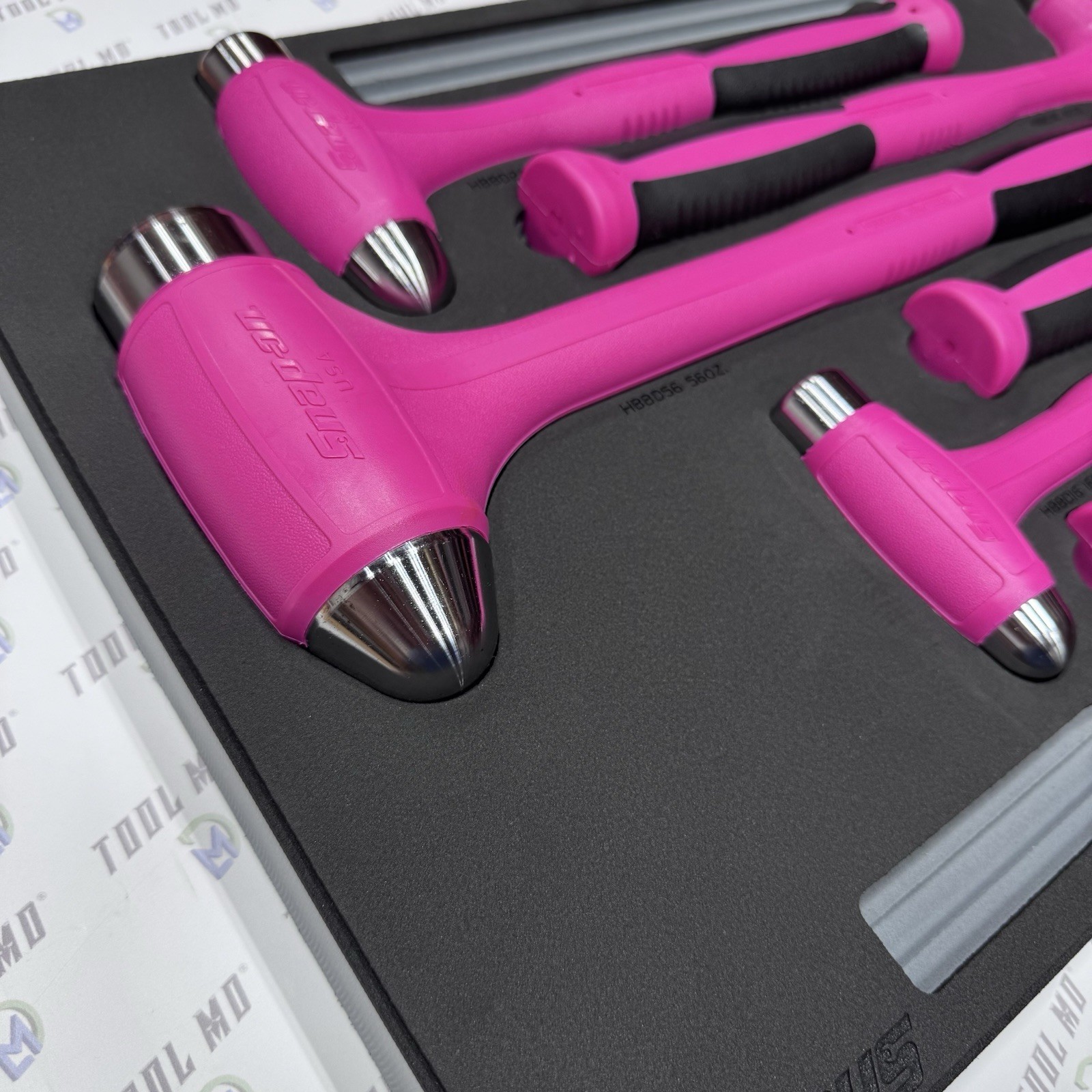 Snap-on Tools USA NEW 6pc ELECTRIC PINK Dead Blow Ball Peen Hammer Set HBBD6FEP