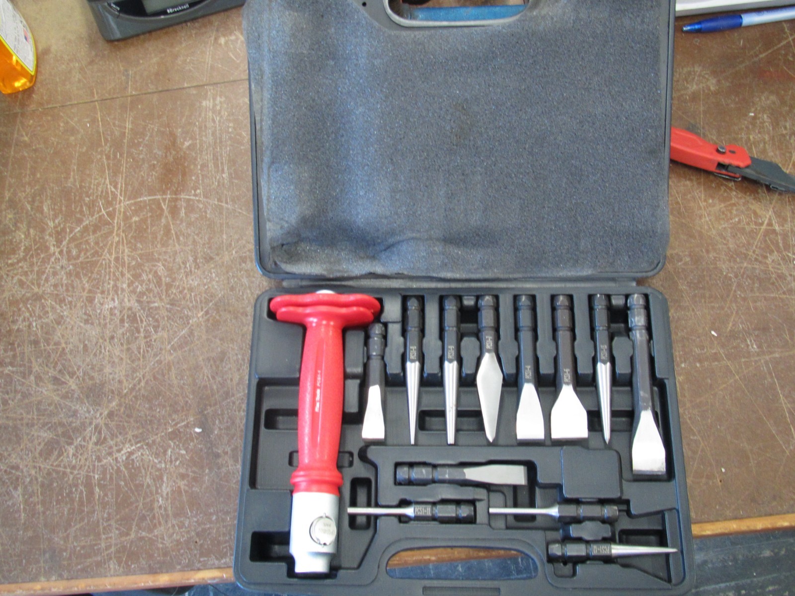 MAC Tools PCS1000K PCS1-1 13pc Interchangeable Punch & Chisel Set W/Case NICE!!