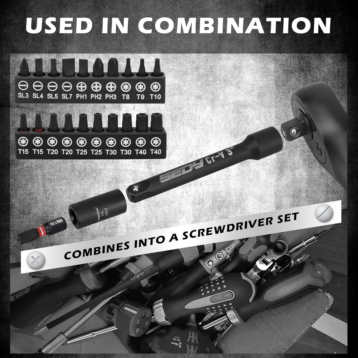 63-Piece Impact Socket Set with Universal Joint & Quick-Release Ratchet