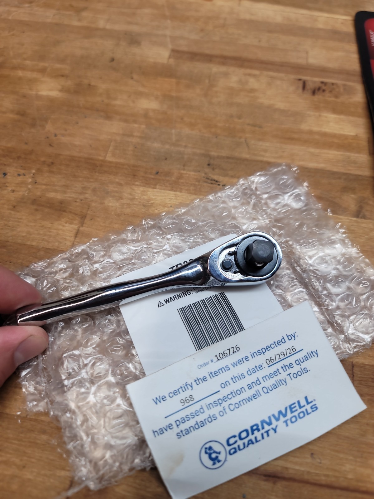 NEW Cornwell TR32 Chrome 3/8″ Drive 5″ OAL 30-Tooth Ratchet
