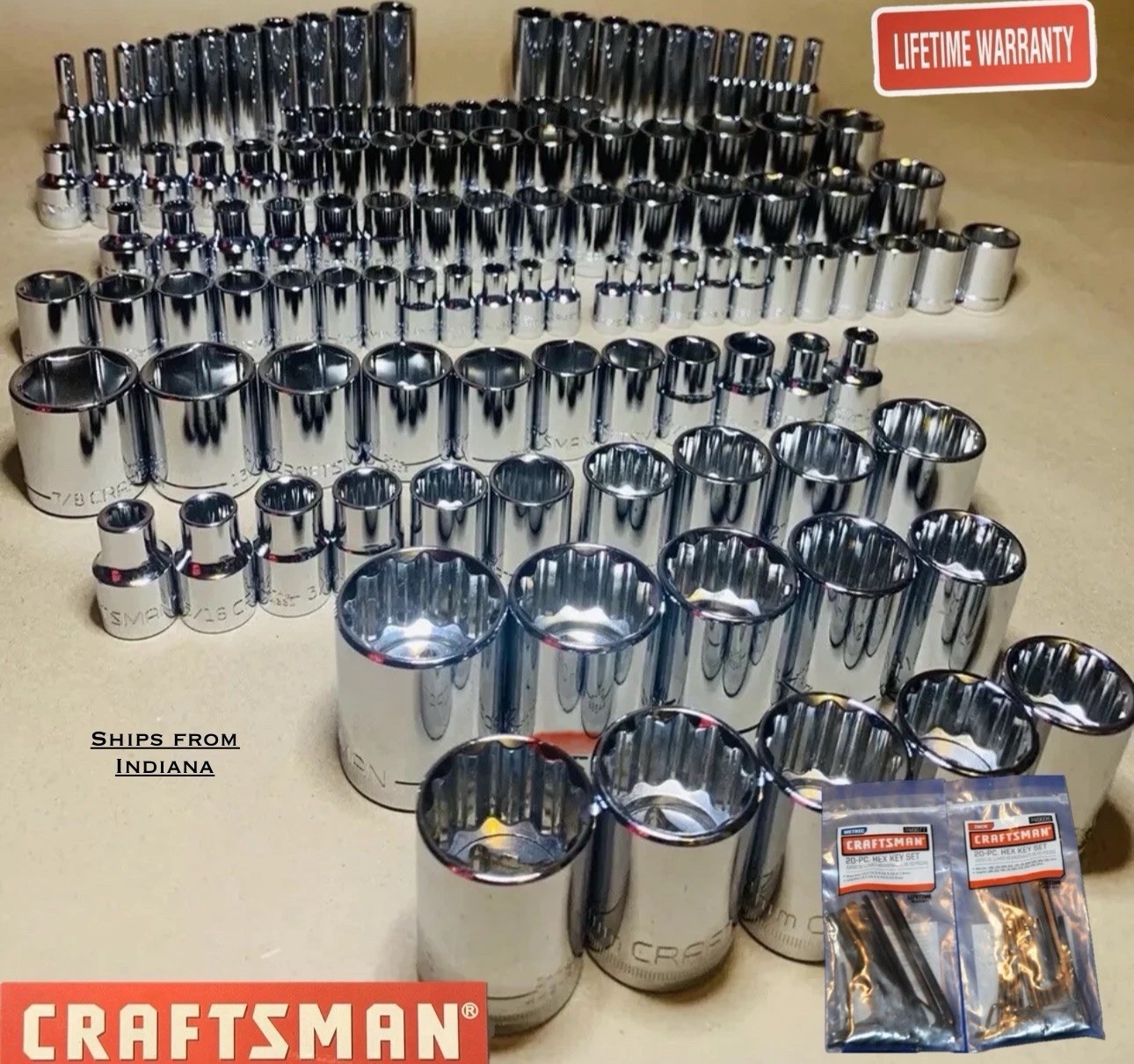 CRAFTSMAN 156 pc 1/4 3/8 1/2 Dr SAE METRIC MM 6pt 12pt wrench socket set 164 118
