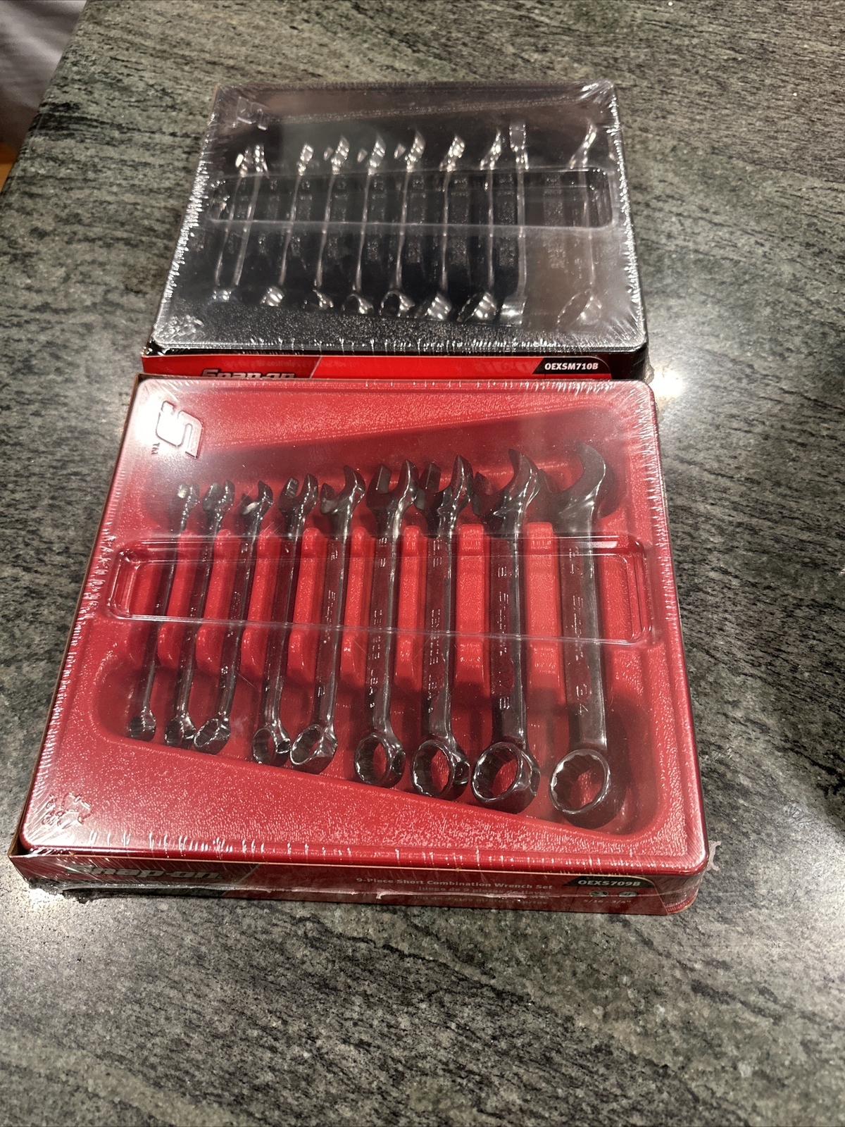Snap-On combo short wrench set deal oexm710b, oex709b 5/16-3/4, 10-19mm sealed