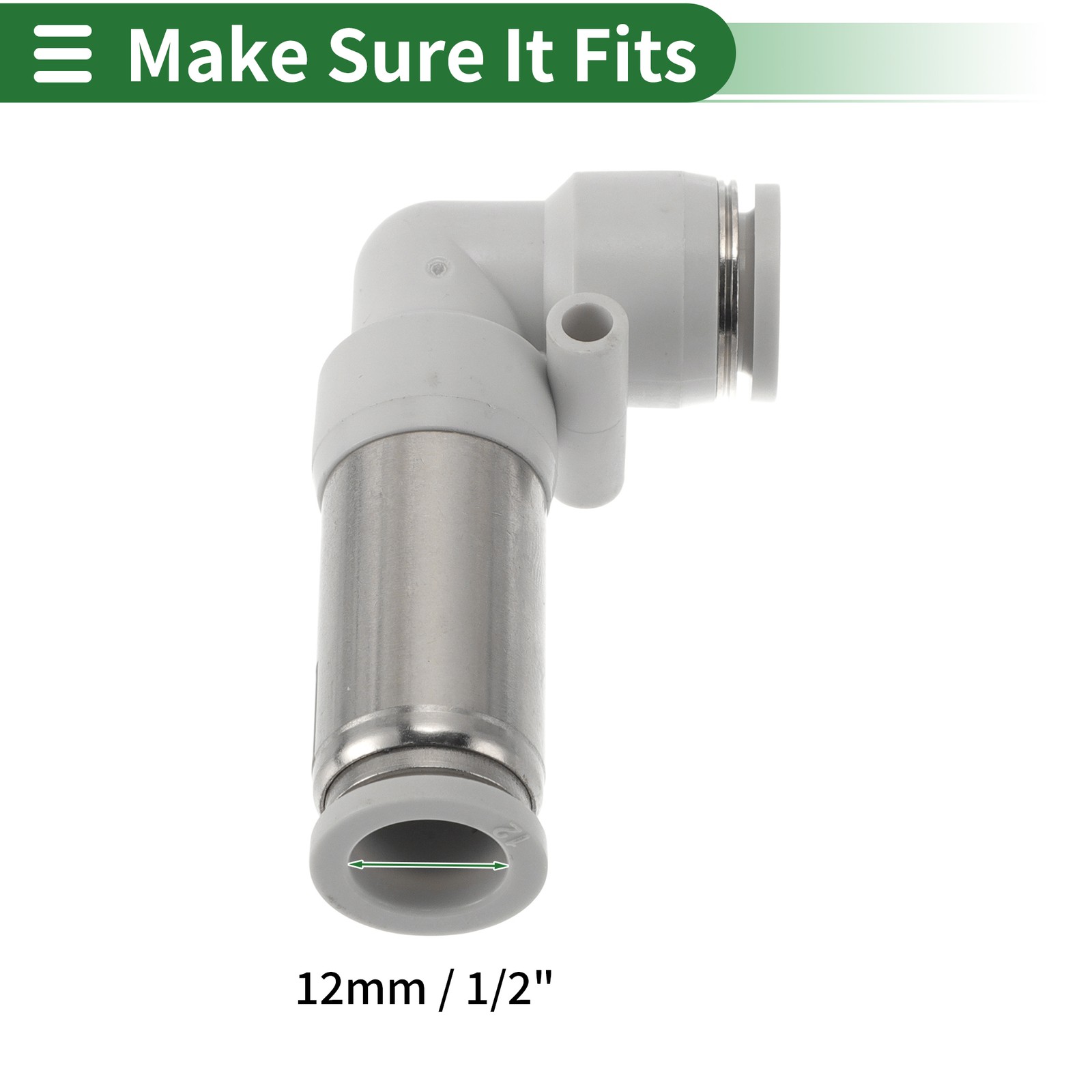 for Push to Fittings L Check Valve 15/32″ Plastic Metal White