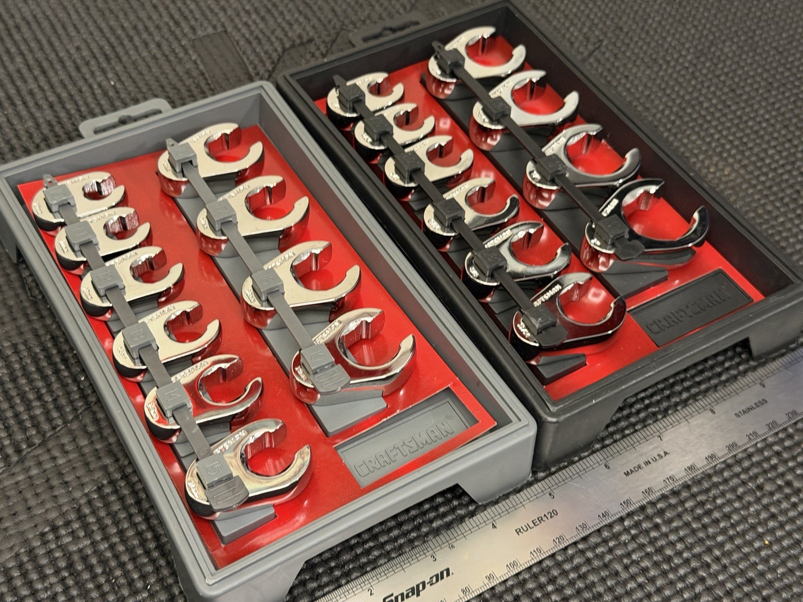 NOS Craftsman 20PC ⅜» Drive Metric/SAE Flare Nut Crowfoot Wrench Set – 42048