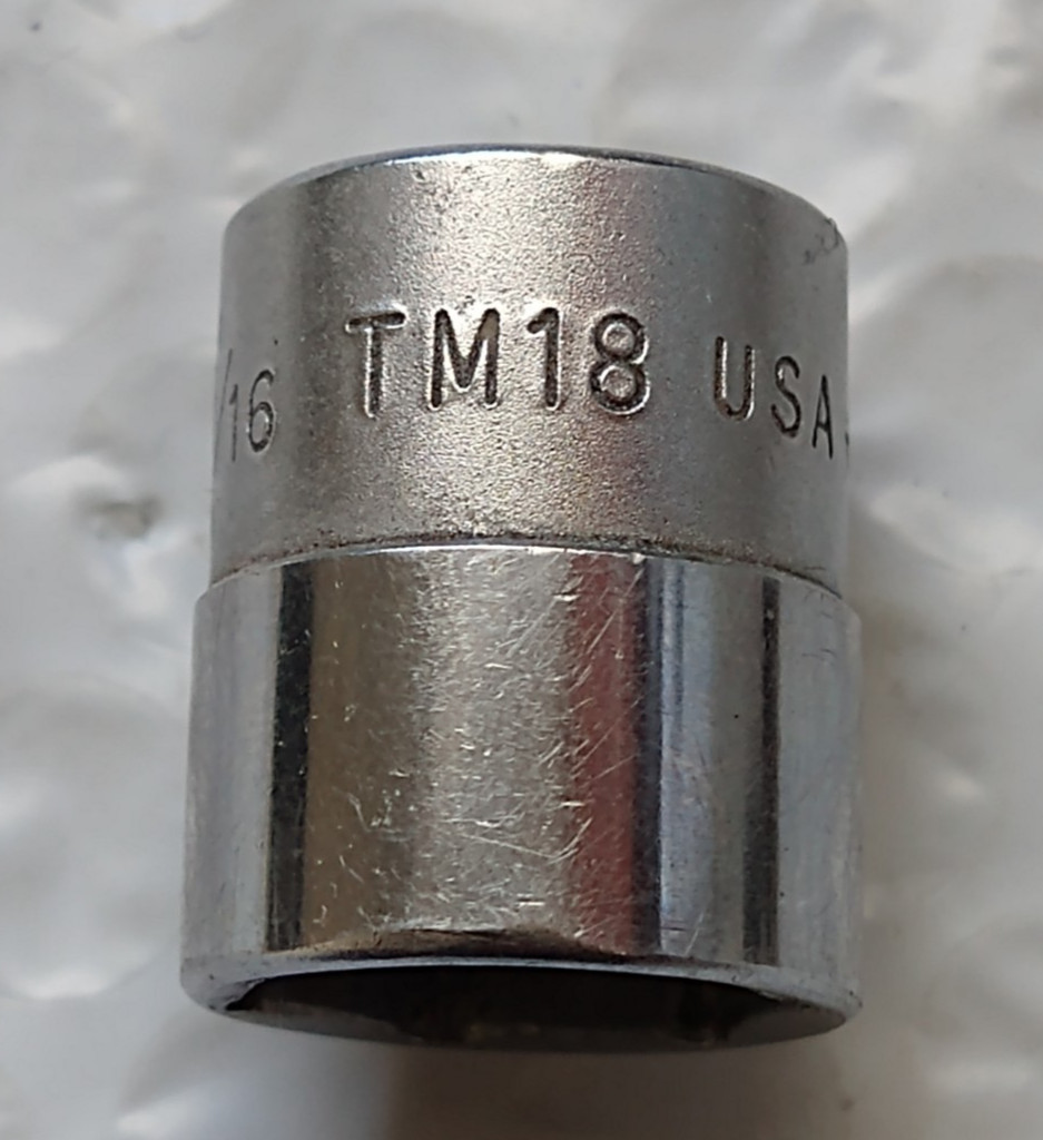 SNAP ON TM18, 1/4″ DRIVE, 9/16″ SOCKET, SHALLOW, 6 POINT.