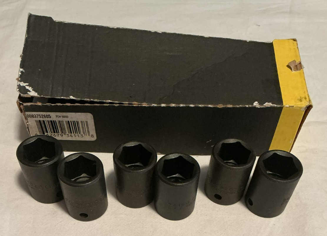 Proto Tools 19mm 1/2″ Drive 19mm 6-Point Metric Standard Length Impact Socket