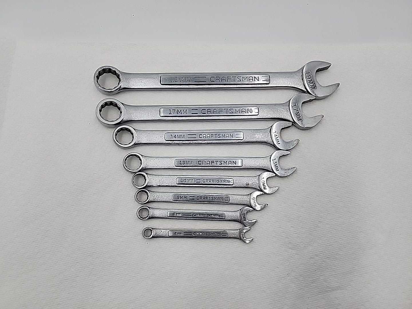 Craftsman 8pc Metric Combination Wrenches Series-V-&-VV- 19 17 14 13 10 9 8 6 MM