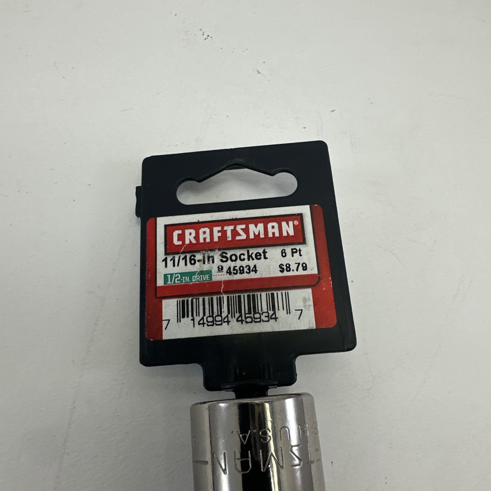 Craftsman 1/2″ Drive 11/16″ 6 Pt Deep Socket SAE Easy Read 45934 USA New NOS