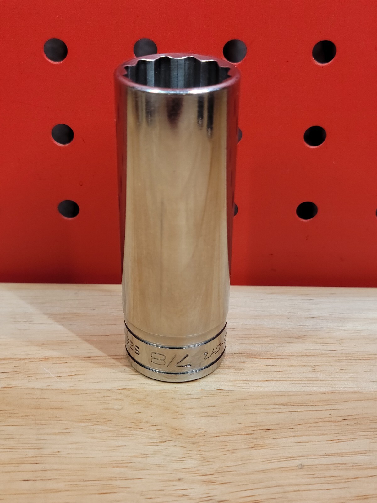 Snap-on Tools S281 7/8″ 1/2″ Drive 12-Point SAE Deep Chrome Socket USA